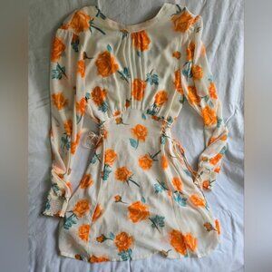 Floral Orange and Green Dress